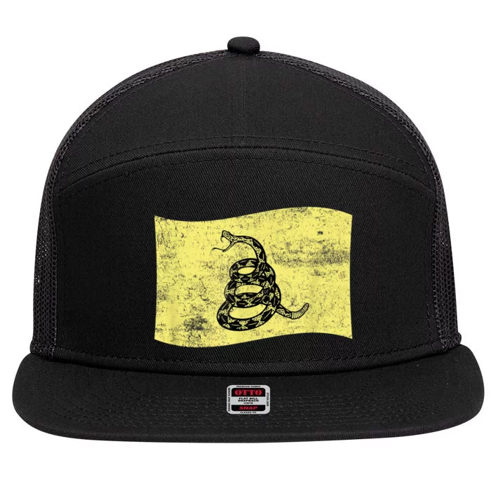 Dont Tread Gadsden Flag Snake – American Patriotic 7 Panel Mesh Trucker Snapback Hat