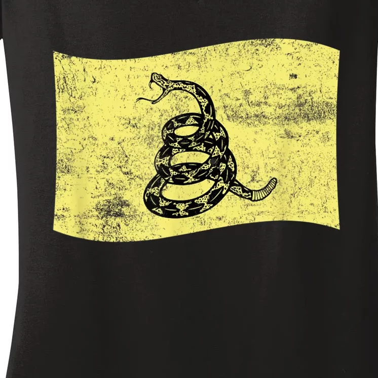 Dont Tread Gadsden Flag Snake – American Patriotic Women's V-Neck T-Shirt