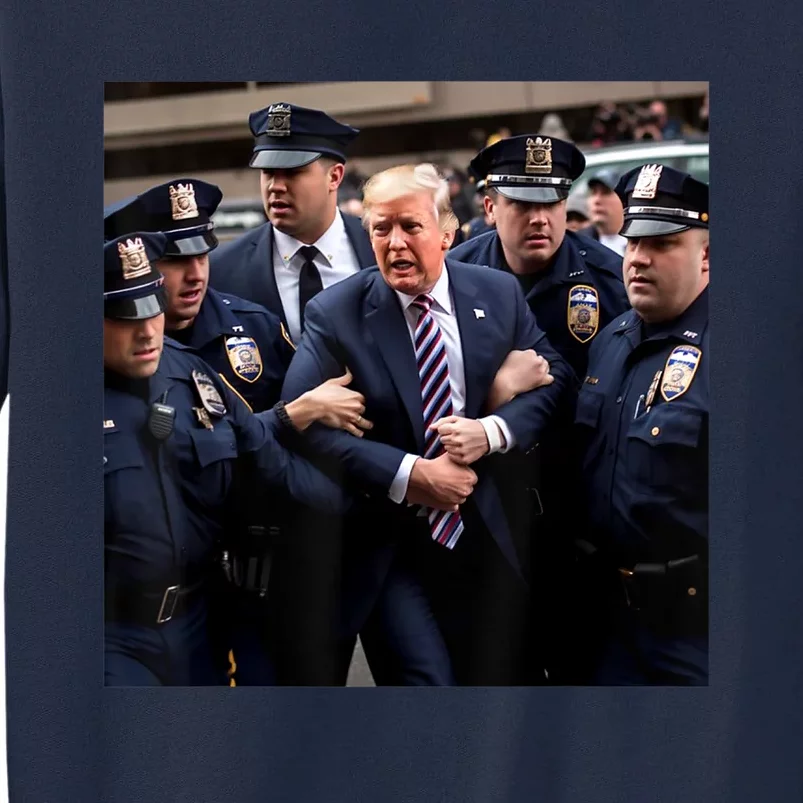 Donald Trump Getting Arrested Meme Tall Sweatshirt