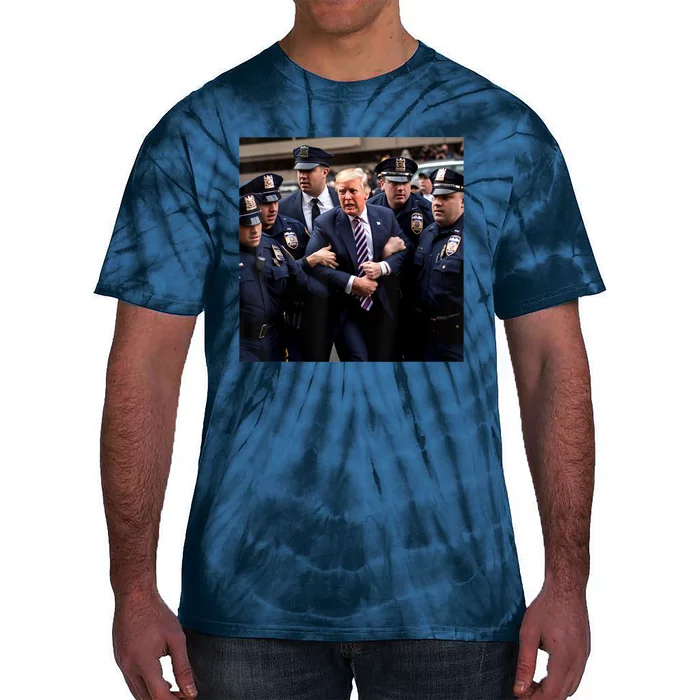 Donald Trump Getting Arrested Meme Tie-Dye T-Shirt