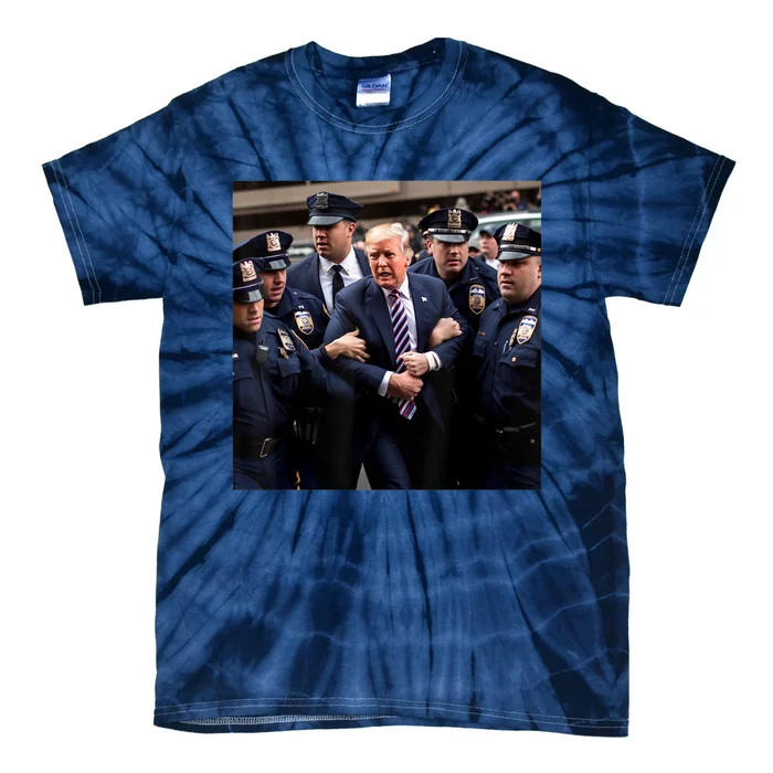 Donald Trump Getting Arrested Meme Tie-Dye T-Shirt