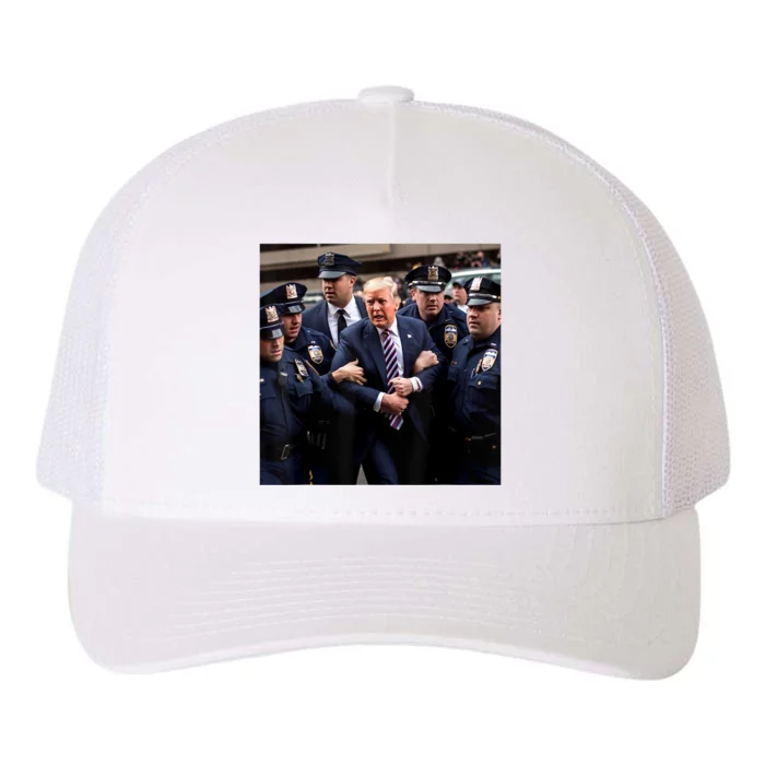 Donald Trump Getting Arrested Meme Yupoong Adult 5-Panel Trucker Hat