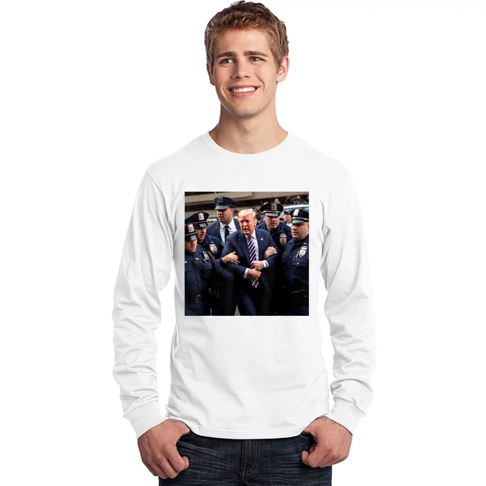 Donald Trump Getting Arrested Meme Long Sleeve Shirt