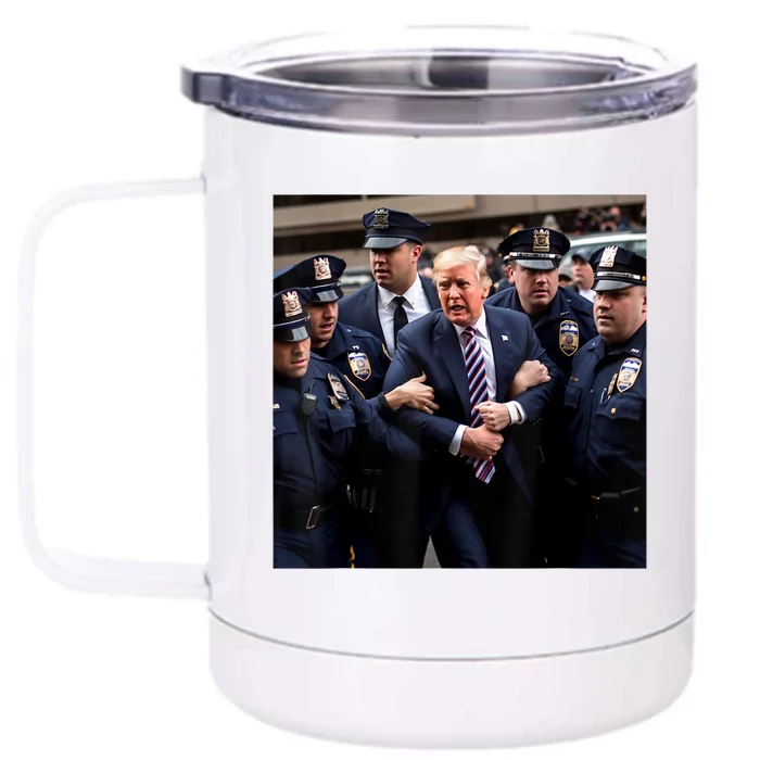 Donald Trump Getting Arrested Meme Front & Back 12oz Stainless Steel Tumbler Cup