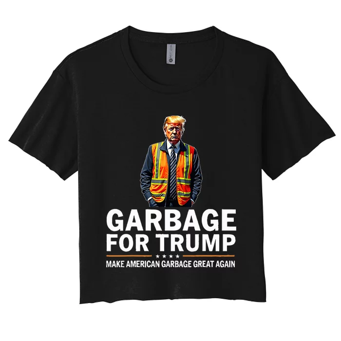 Donald Trump Garbage Orange Reflective Safety Vest Women's Crop Top Tee