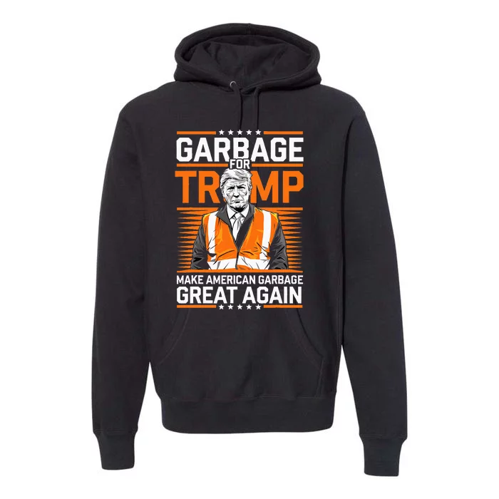 Donald Trump Garbage Orange Reflective Safety Vest Premium Hoodie