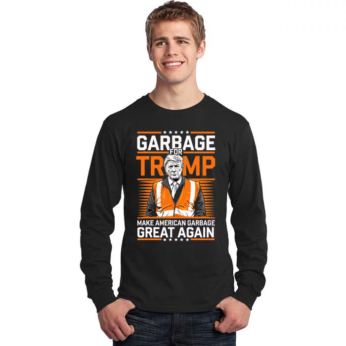 Donald Trump Garbage Orange Reflective Safety Vest Tall Long Sleeve T-Shirt