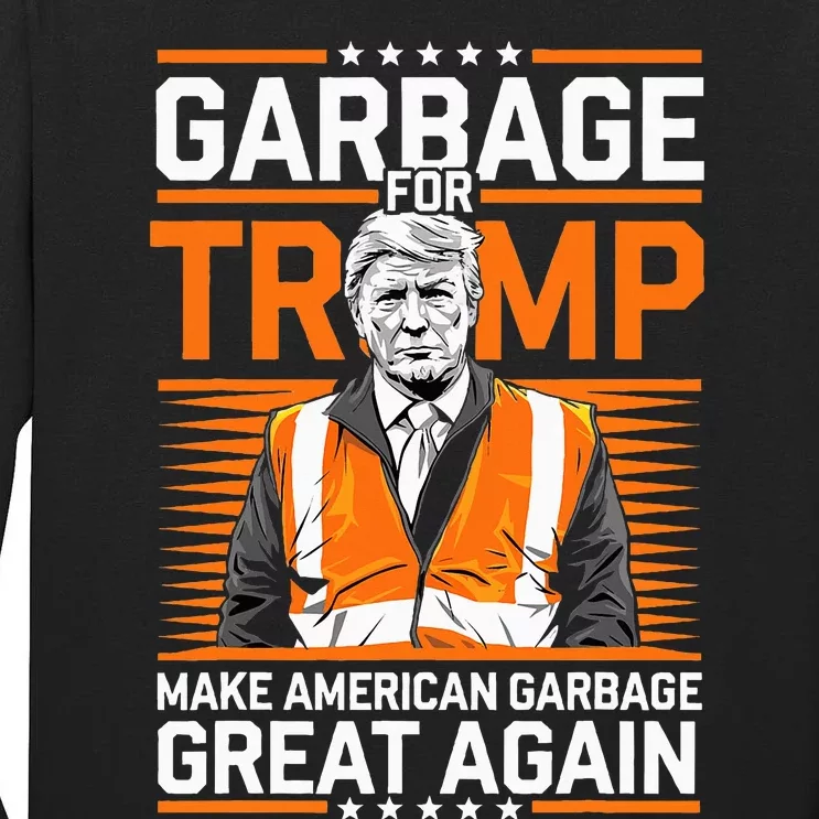 Donald Trump Garbage Orange Reflective Safety Vest Tall Long Sleeve T-Shirt