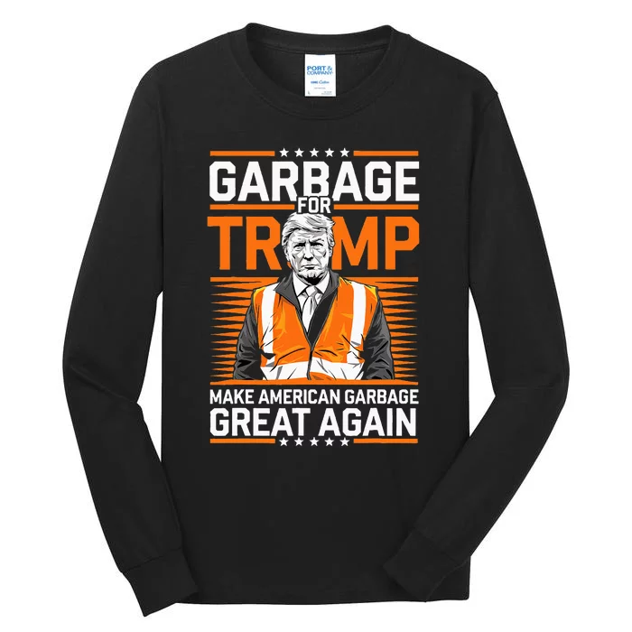 Donald Trump Garbage Orange Reflective Safety Vest Tall Long Sleeve T-Shirt