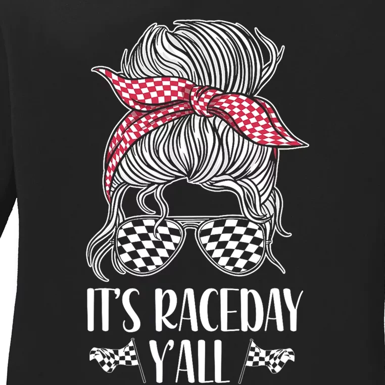 Dirt Track Go Kart Racing Race Mom Girlfriend Girl Grandma Ladies Long Sleeve Shirt