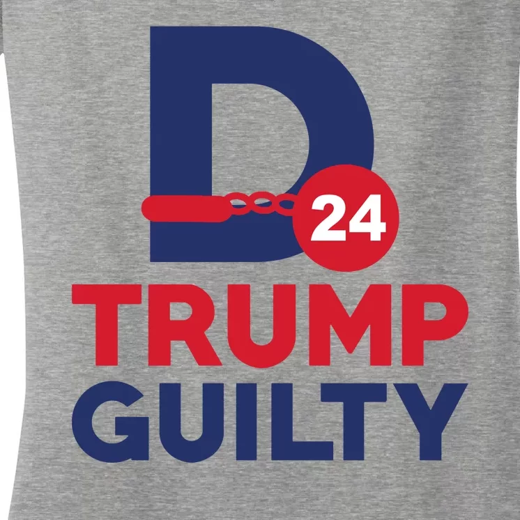 Donald Trump Guilty 24 Political Women's V-Neck T-Shirt