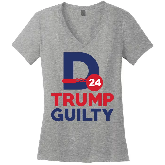 Donald Trump Guilty 24 Political Women's V-Neck T-Shirt