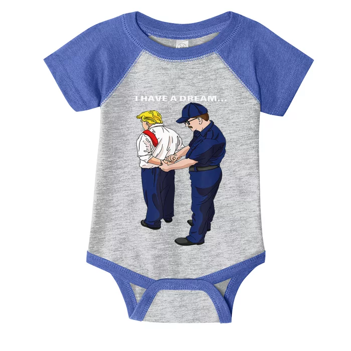 Donald Trump Getting Arrested Lock Him Up Trump Infant Baby Jersey Bodysuit