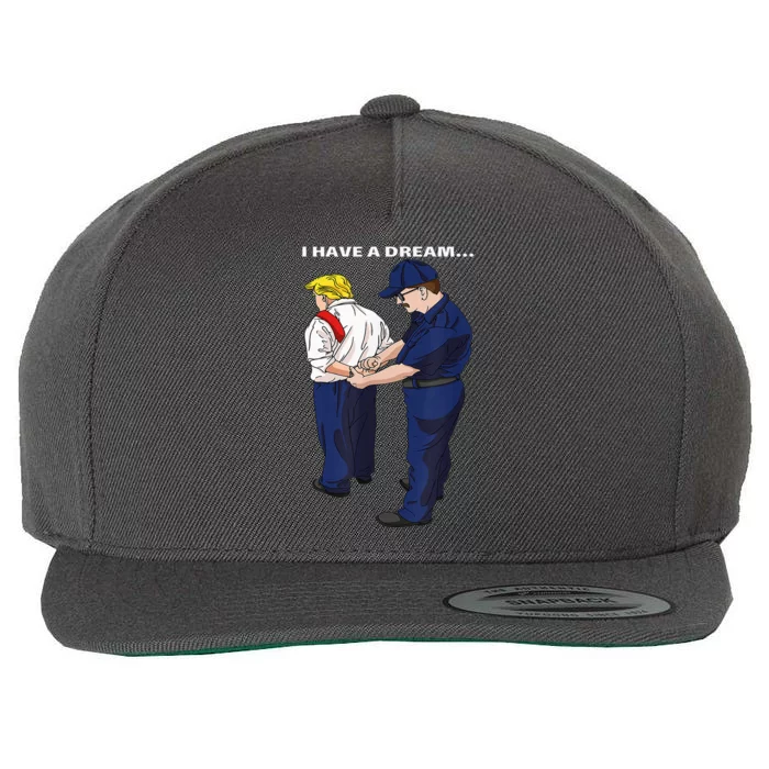 Donald Trump Getting Arrested Lock Him Up Trump Wool Snapback Cap