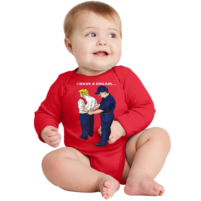 Donald Trump Getting Arrested Lock Him Up Trump Baby Long Sleeve Bodysuit