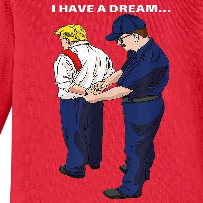 Donald Trump Getting Arrested Lock Him Up Trump Baby Long Sleeve Bodysuit