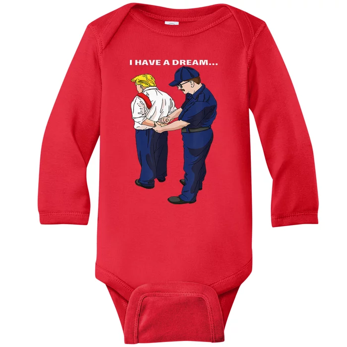 Donald Trump Getting Arrested Lock Him Up Trump Baby Long Sleeve Bodysuit