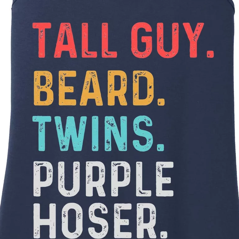 dude tall guy beard twins purple hoser Perfect Ladies Essential Tank