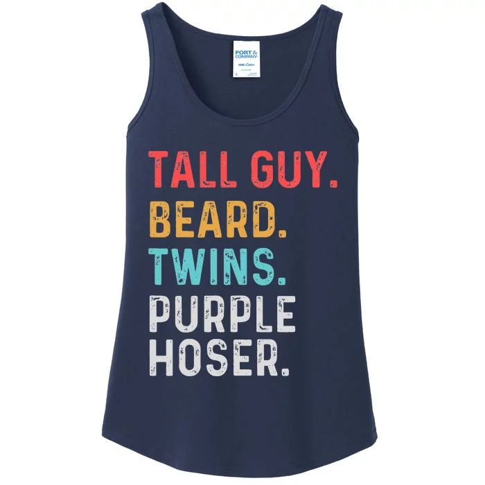 dude tall guy beard twins purple hoser Perfect Ladies Essential Tank