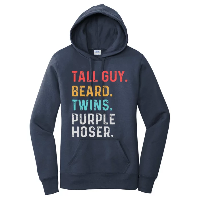 dude tall guy beard twins purple hoser Perfect Women's Pullover Hoodie