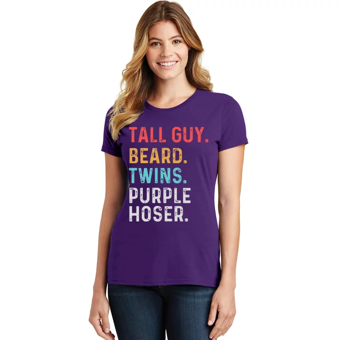 dude tall guy beard twins purple hoser Perfect Women's T-Shirt