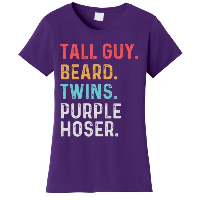 dude tall guy beard twins purple hoser Perfect Women's T-Shirt