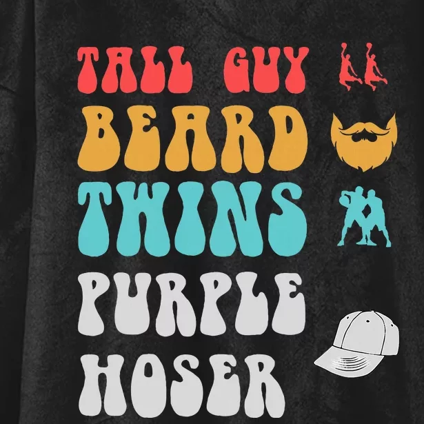 Dude Tall Guy Beard Twins Purple Hoser Funny Hooded Wearable Blanket