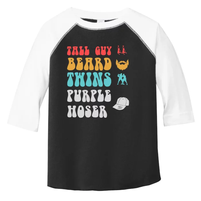 Dude Tall Guy Beard Twins Purple Hoser Funny Toddler Fine Jersey T-Shirt