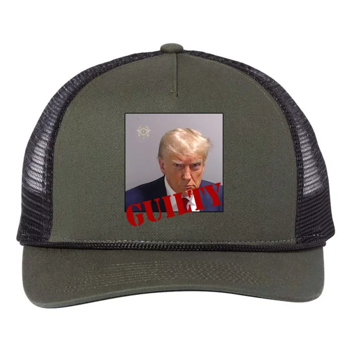 Donald Trump Guilty Mugshot Retro Rope Trucker Hat Cap