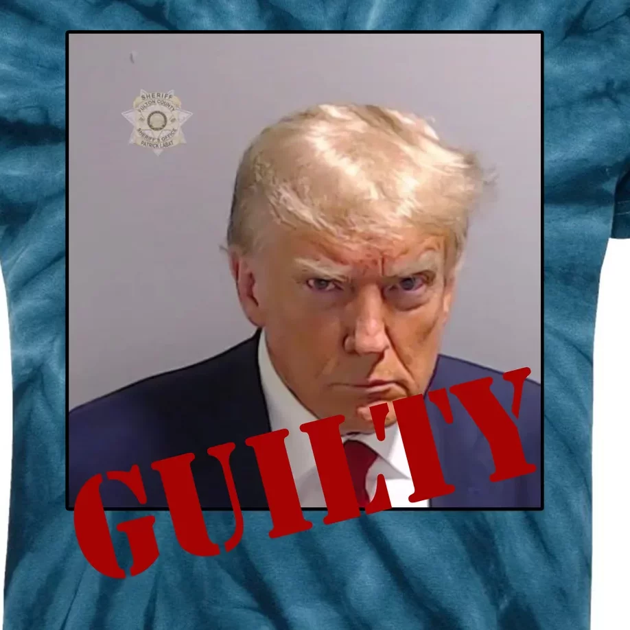 Donald Trump Guilty Mugshot Kids Tie-Dye T-Shirt