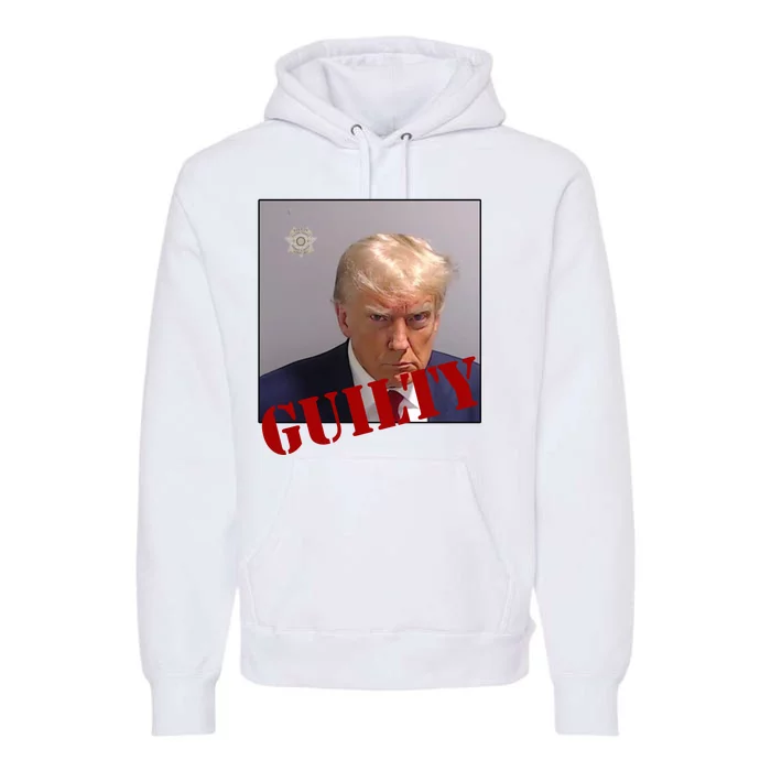 Donald Trump Guilty Mugshot Premium Hoodie