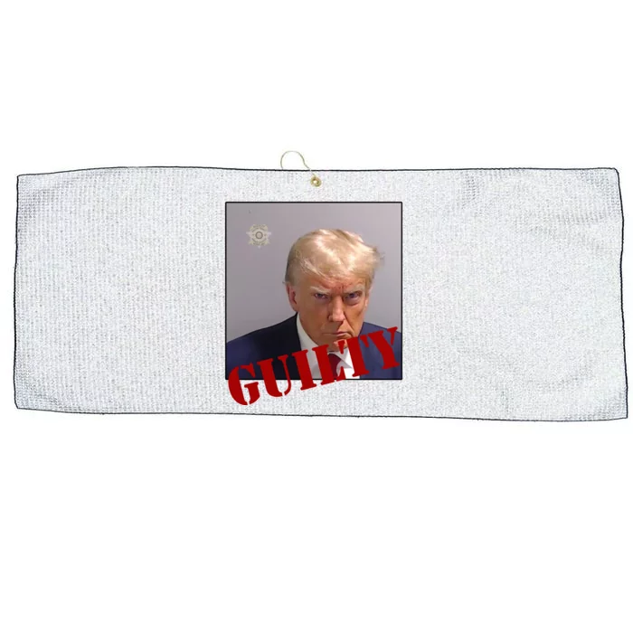 Donald Trump Guilty Mugshot Large Microfiber Waffle Golf Towel