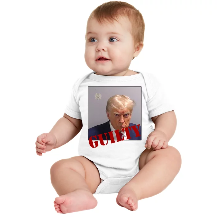 Donald Trump Guilty Mugshot Baby Bodysuit