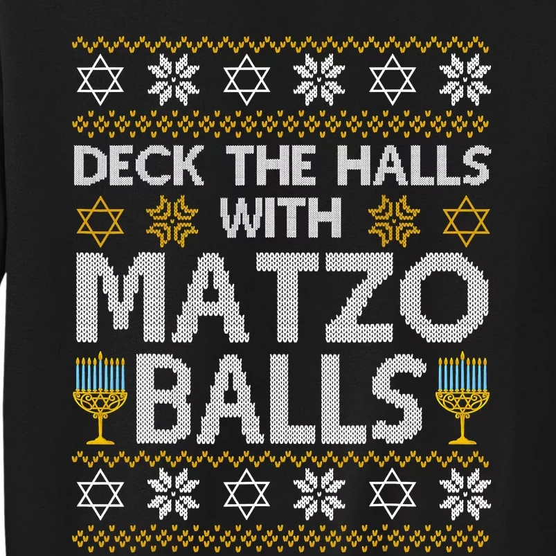 Deck The Halls With Matzo Balls Chanukkah Ugly Hanukkah Sweatshirt