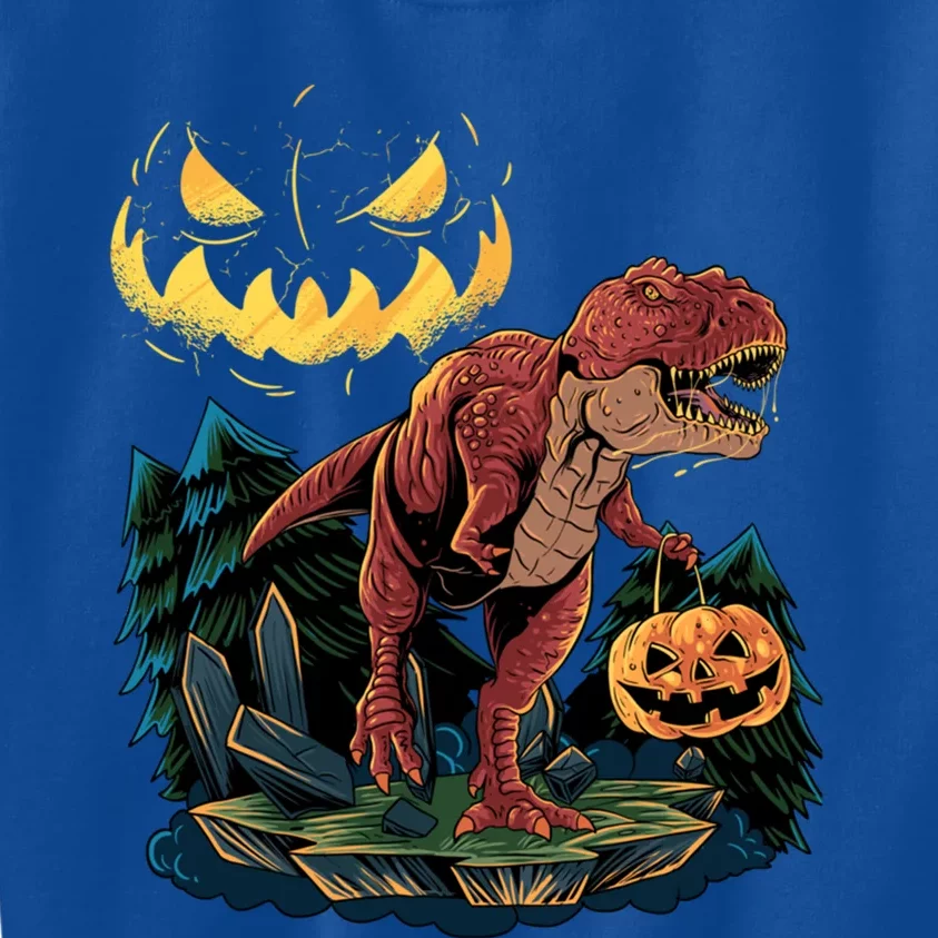 Dinosaur Trex Halloween Funny Pumpkin Great Gift Kids Sweatshirt