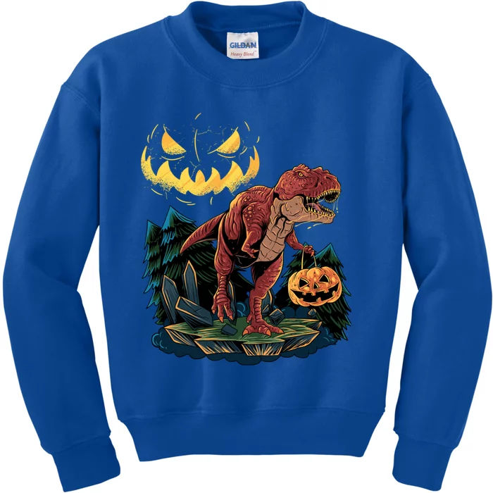 Dinosaur Trex Halloween Funny Pumpkin Great Gift Kids Sweatshirt