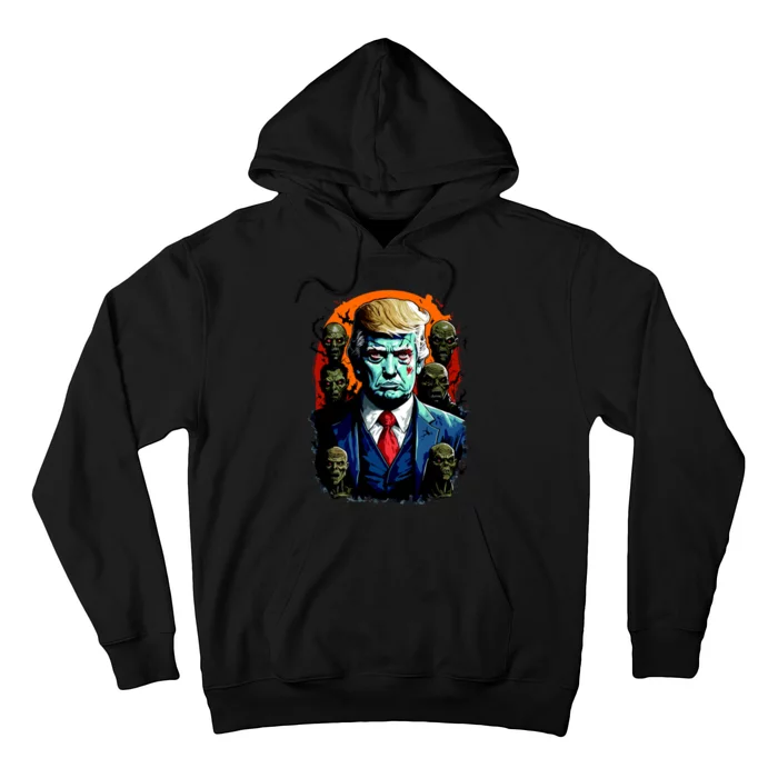 Donald Trump Halloween Silhouette With Zombies Hoodie