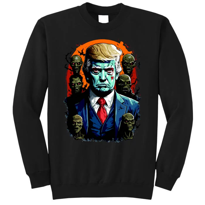 Donald Trump Halloween Silhouette With Zombies Sweatshirt