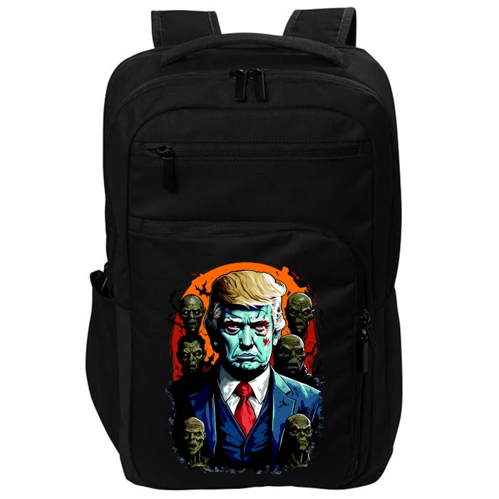 Donald Trump Halloween Silhouette With Zombies Impact Tech Backpack