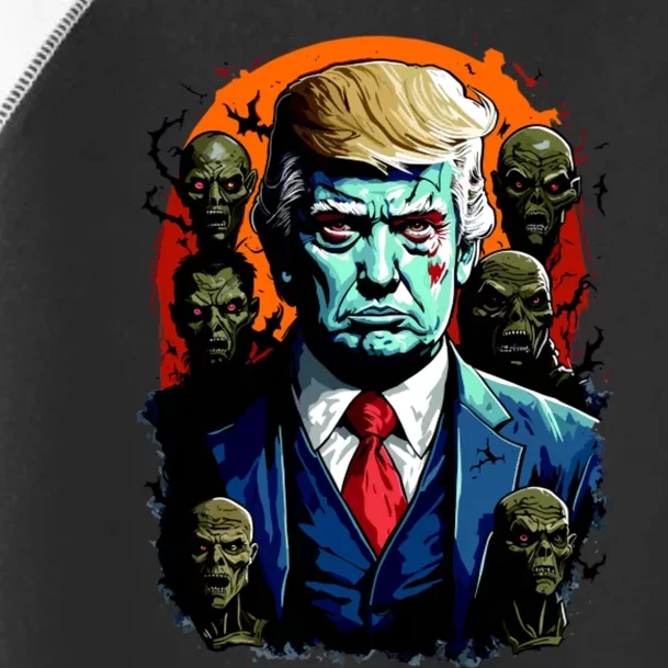 Donald Trump Halloween Silhouette With Zombies Toddler Fine Jersey T-Shirt