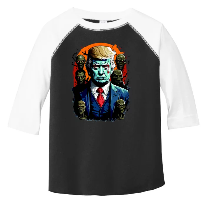 Donald Trump Halloween Silhouette With Zombies Toddler Fine Jersey T-Shirt