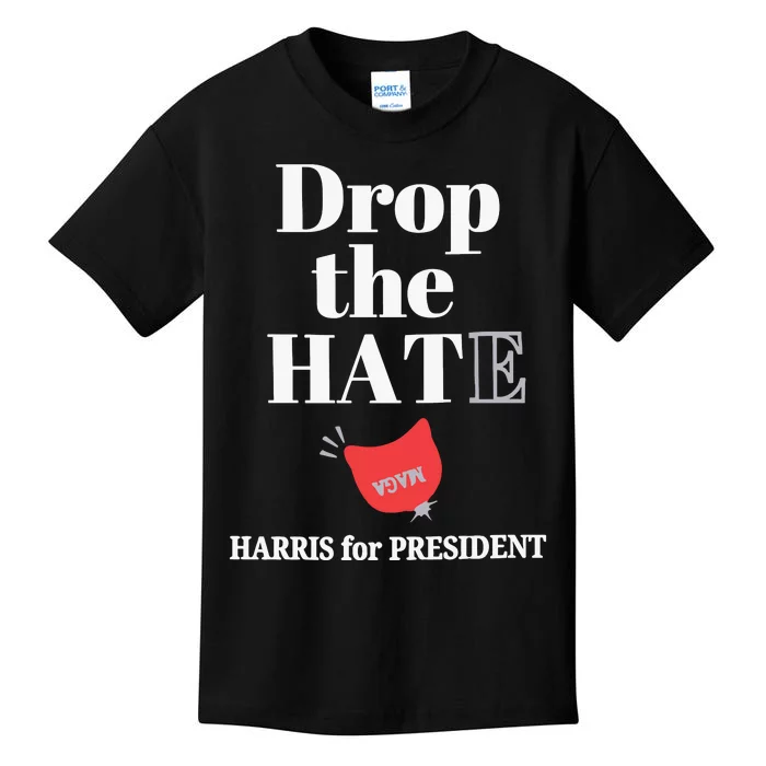 Drop The Hate Drop The Hat Harris For President Kids T-Shirt