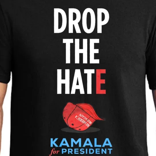 Drop The Hate No Maga Hat Vote Kamala Harris President 24 Pajama Set