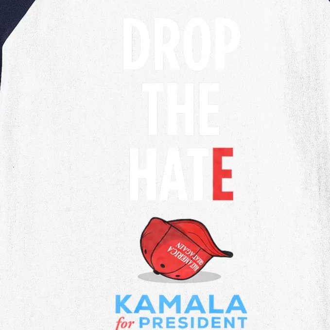 Drop The Hate No Maga Hat Vote Kamala Harris President 24 Baseball Sleeve Shirt