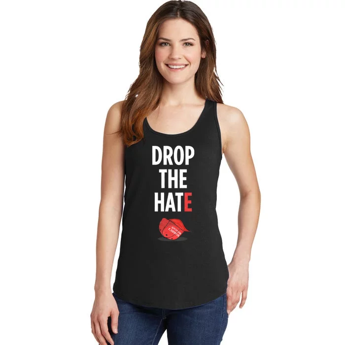 Drop The Hate No Maga Hat Vote Kamala Harris President 24 Ladies Essential Tank