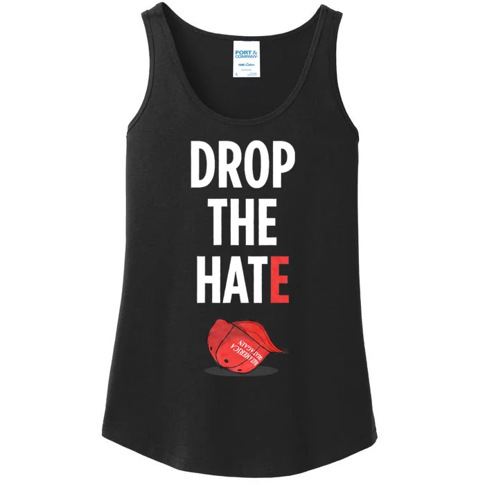 Drop The Hate No Maga Hat Vote Kamala Harris President 24 Ladies Essential Tank