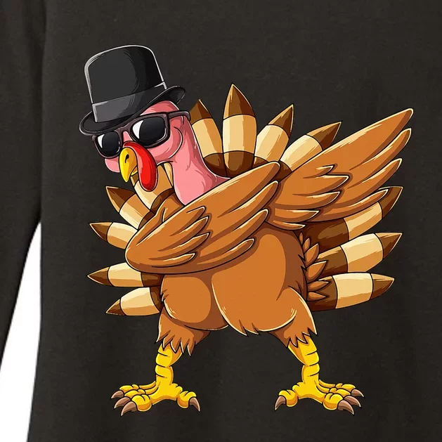 Dabbing Turkey Hat Funny Gifts Thanksgiving Womens CVC Long Sleeve Shirt