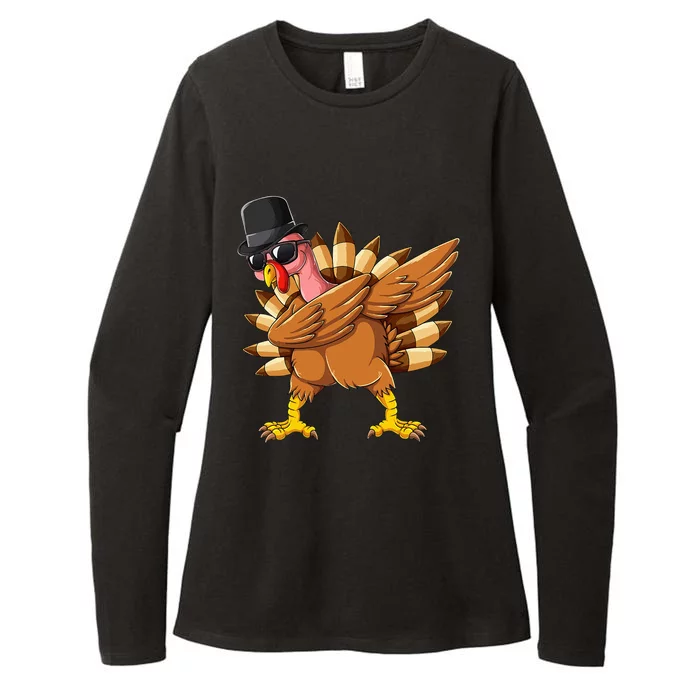 Dabbing Turkey Hat Funny Gifts Thanksgiving Womens CVC Long Sleeve Shirt