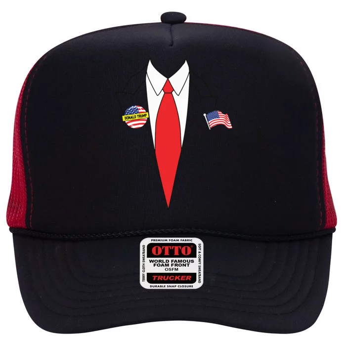 Donald Trump Halloween Costume Cute President Gift High Crown Mesh Trucker Hat