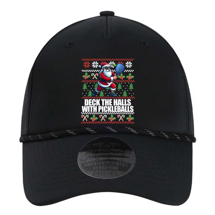 Deck The Halls Pickle Balls Ugly Christmas Pickleball Memes Funny Gift Performance The Dyno Cap